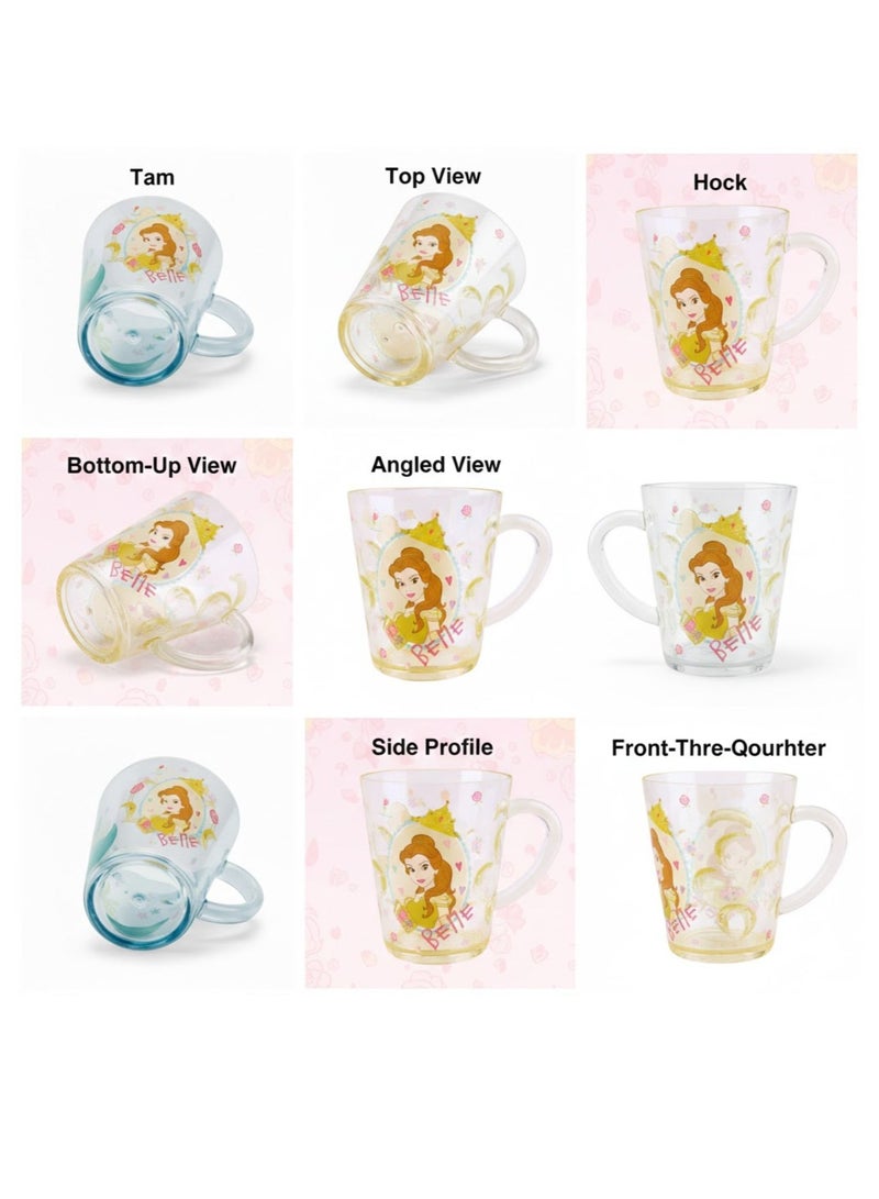 Disney Princess Belle Transparent Cup for Kids & Adults | Good for Milk, Tea & Juice Mug | Durable, Lightweight Glass Gift for Girls - Image 4